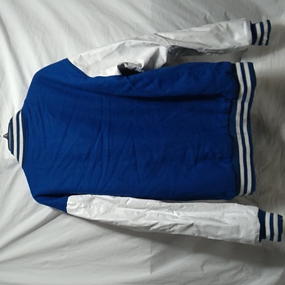 FINAL SALE! RARE! Sigma Refined Greek Blue Wool White Leather Letterman Jacket - Picture 9 of 16